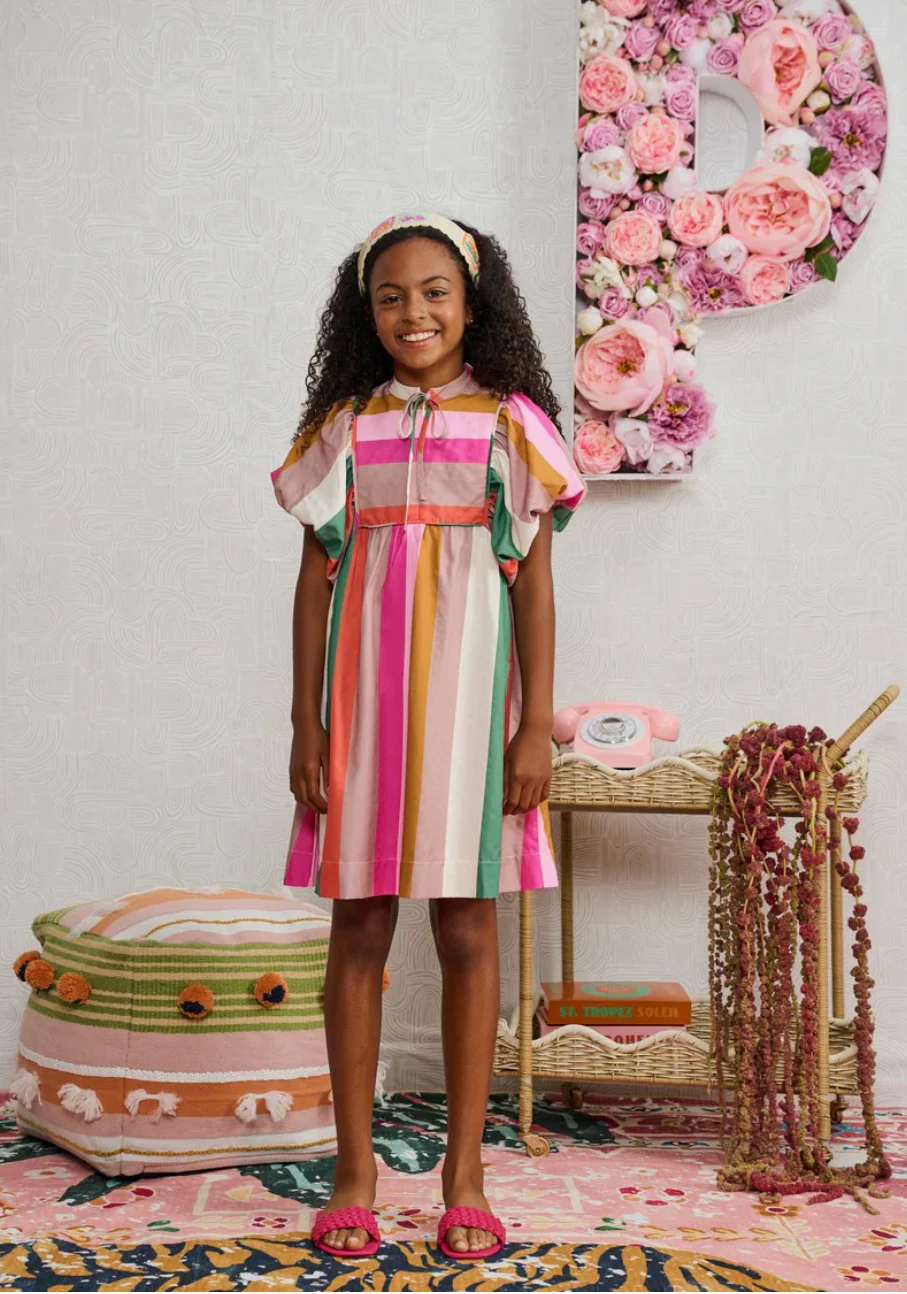 Multi Color Large Stripes Dress