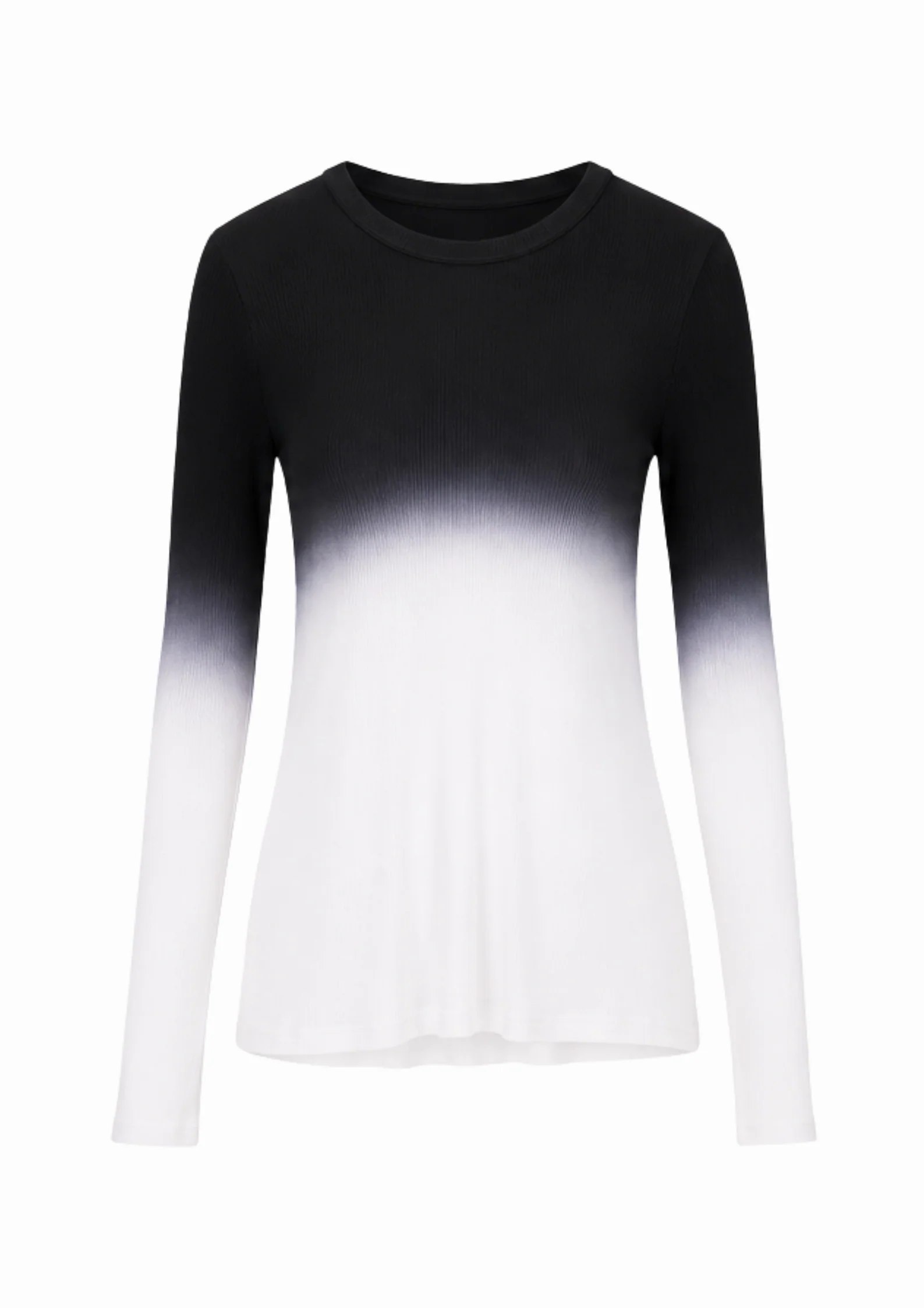 Black Ombre Microribbed T-shirt