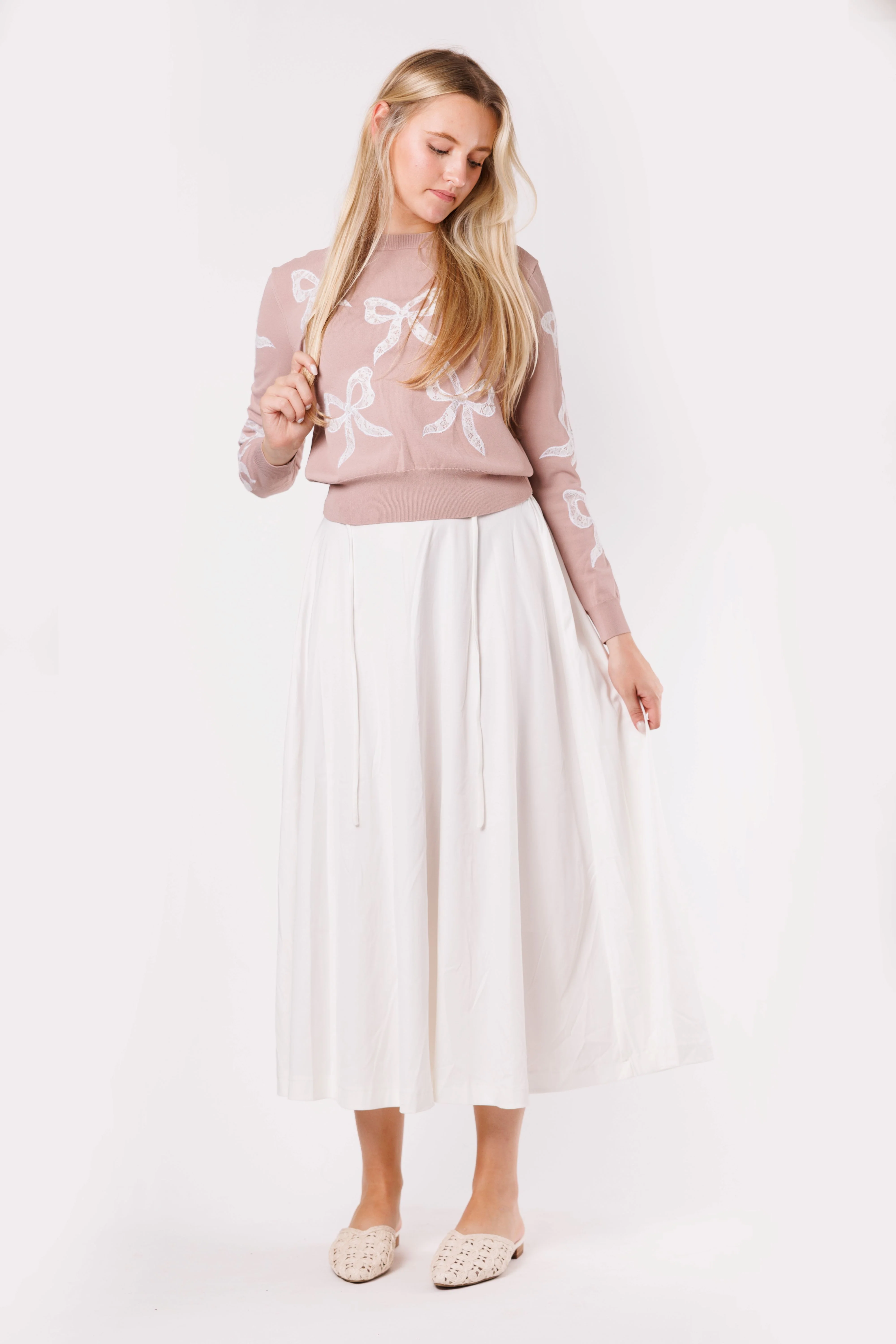 White A-line Skirt