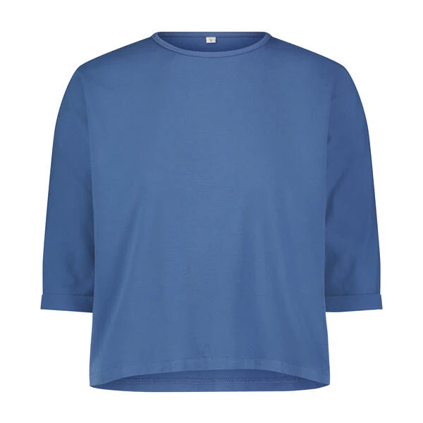 3-4 Sleeve Cotton Tee- Denim - Image 3