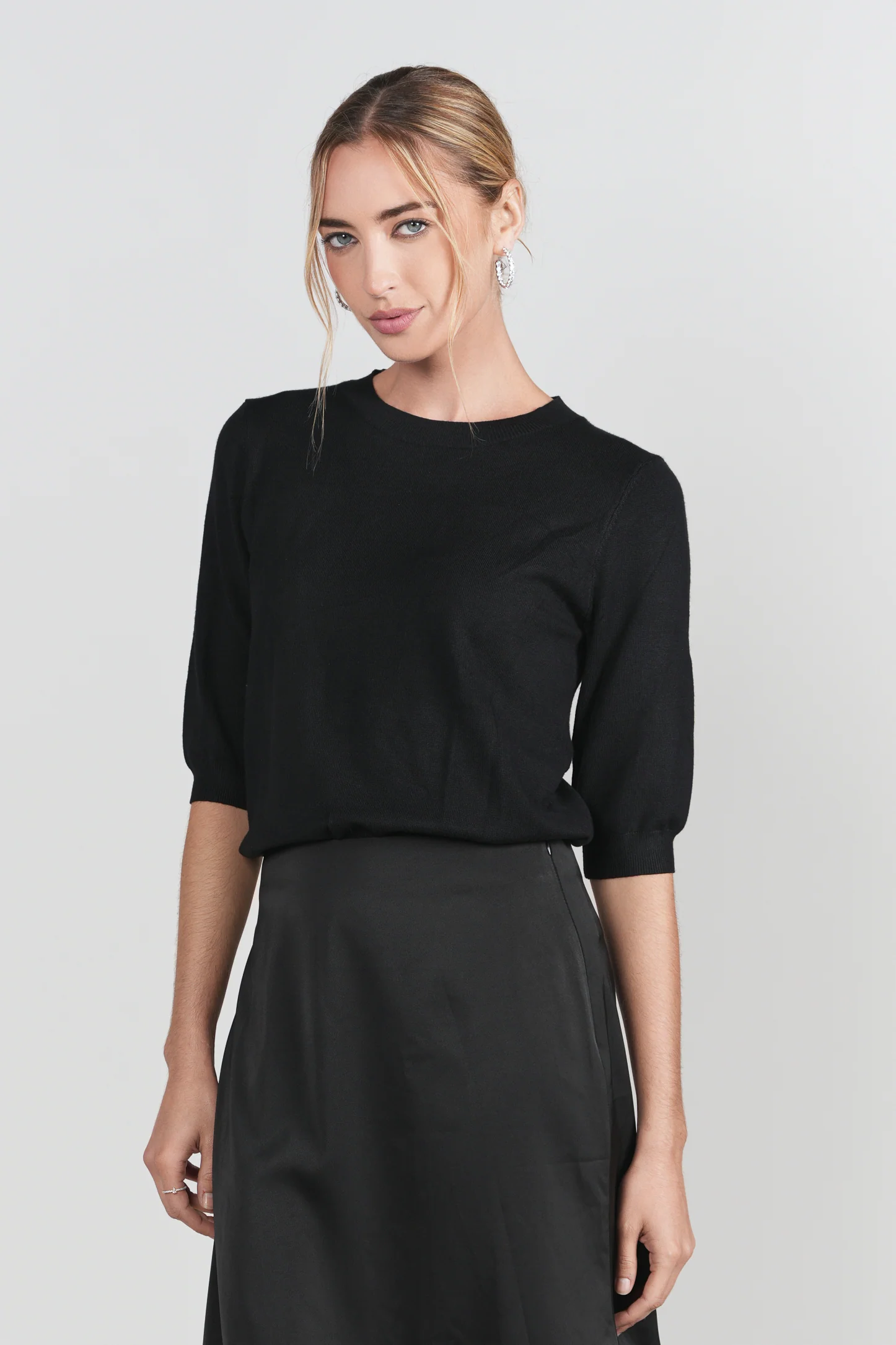 3-4 Sleeve Sweater- Black - Image 2
