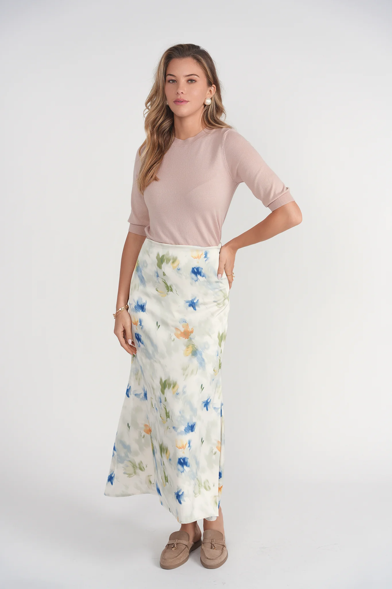 3-4 Sleeve Sweater- Pink - Image 2