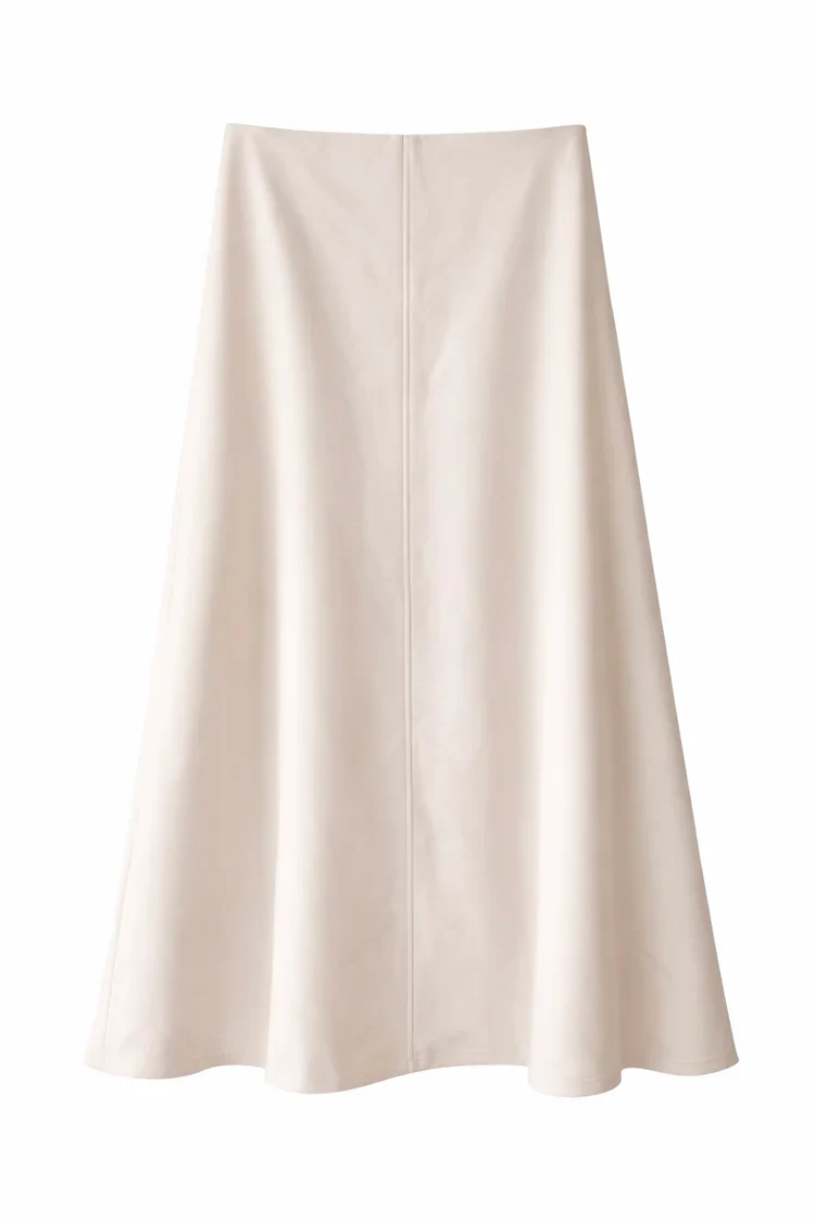 4-Gore A-line Stretch Skirt- Stone