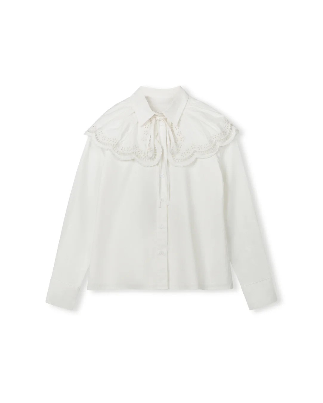 Alice Cape Blouse- White - Image 2