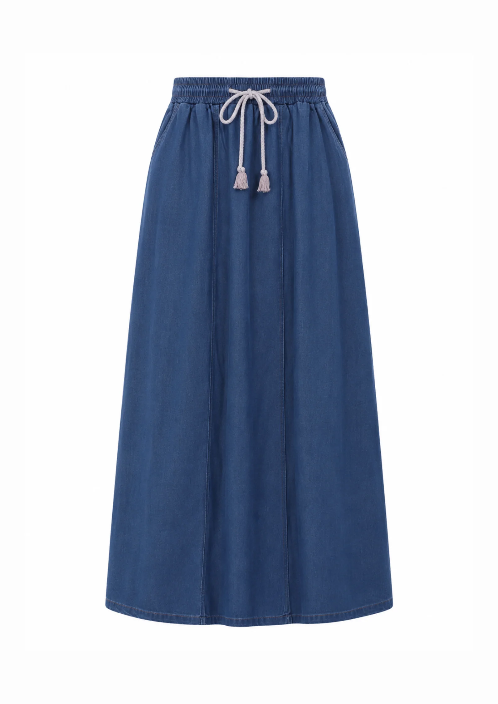 Teen Denim Long Skirt- Dark Denim
