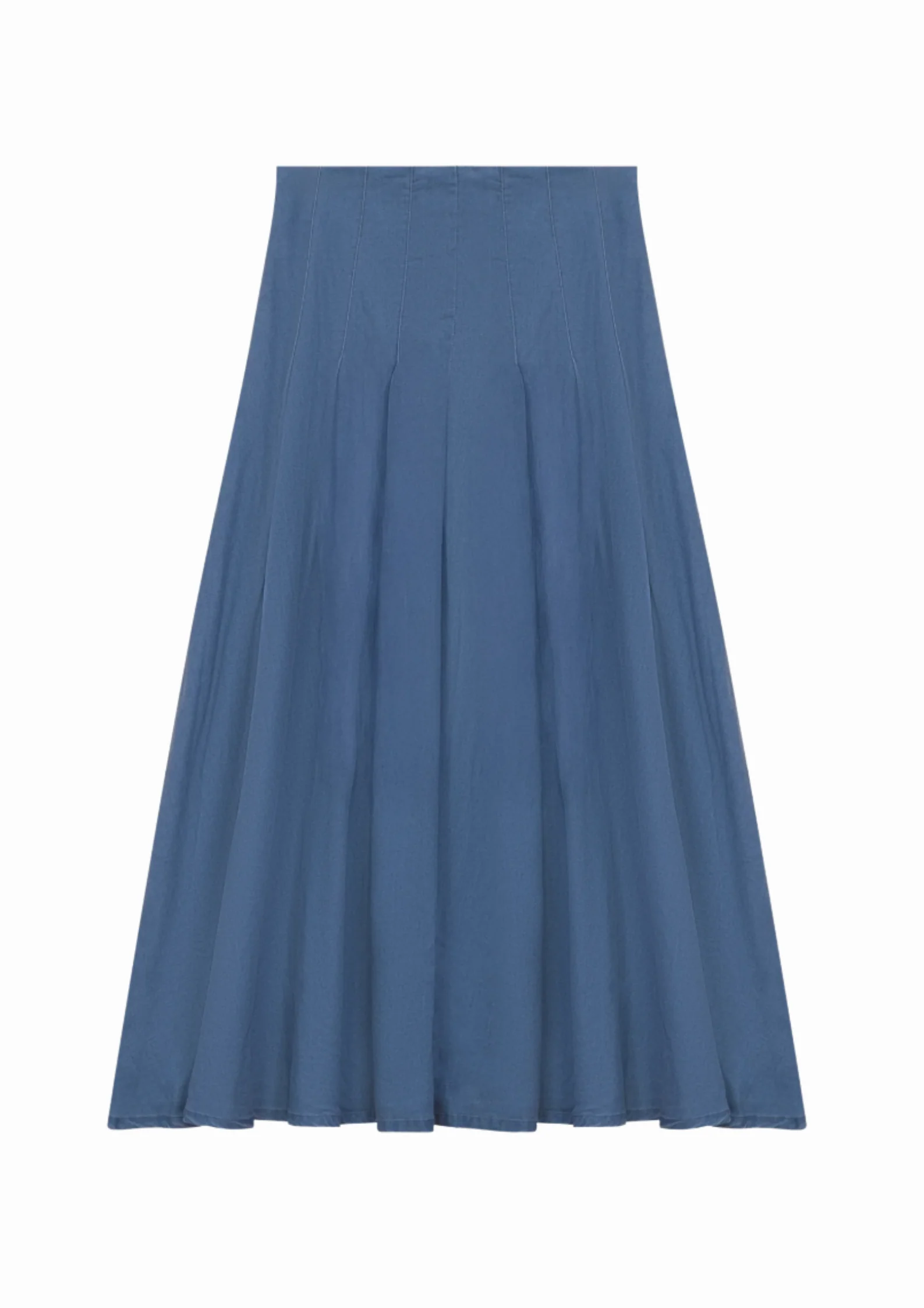 Teens Midi Denim Pleated Skirt- Medium Denim