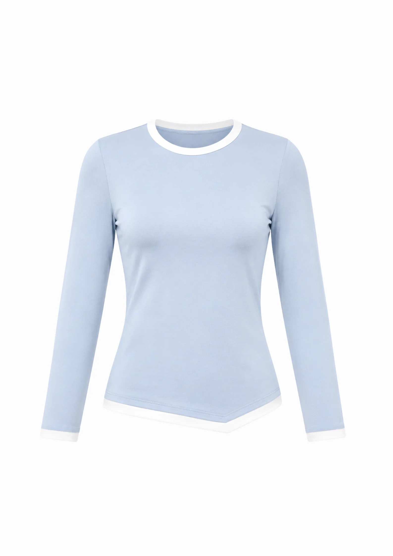 Asymmetric Hem Contrast Tee - Image 2