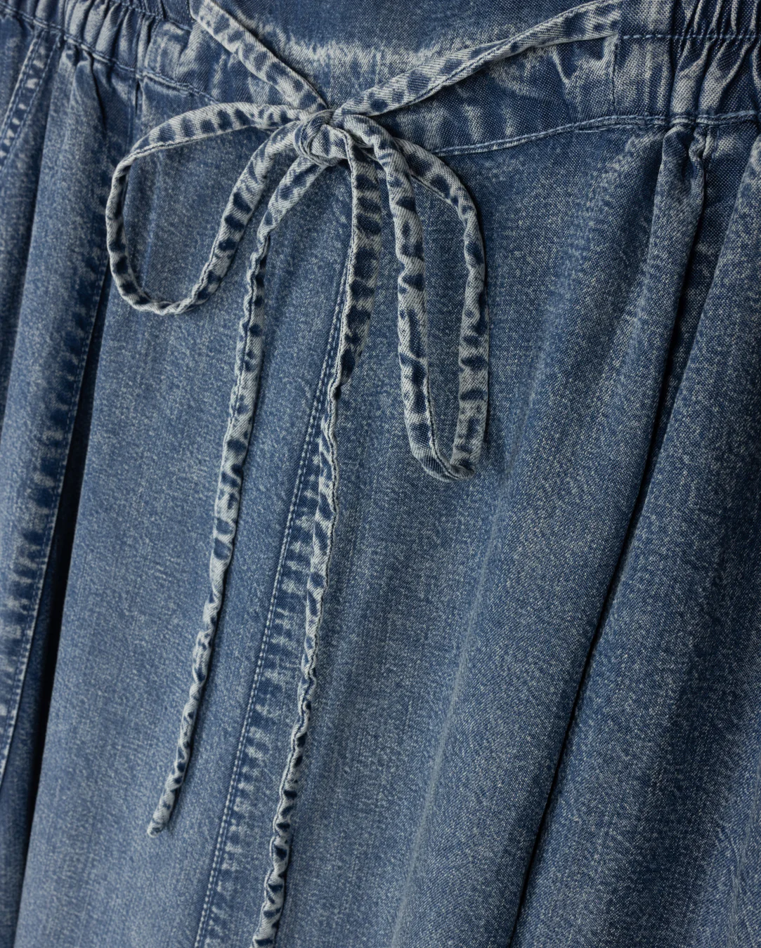 Belle Drawstring Midi Skirt- Mnrl Wash Blue - Image 2