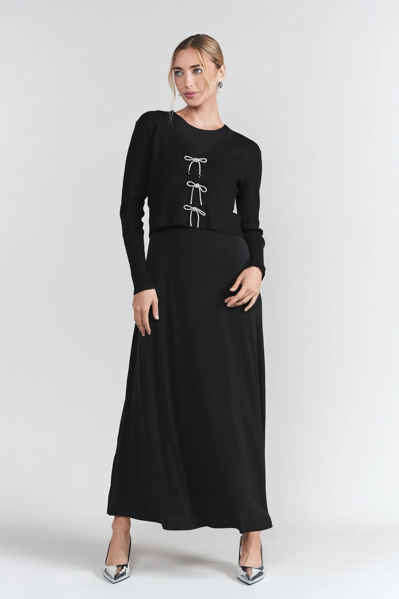 Bows Cardi- Black - Image 4