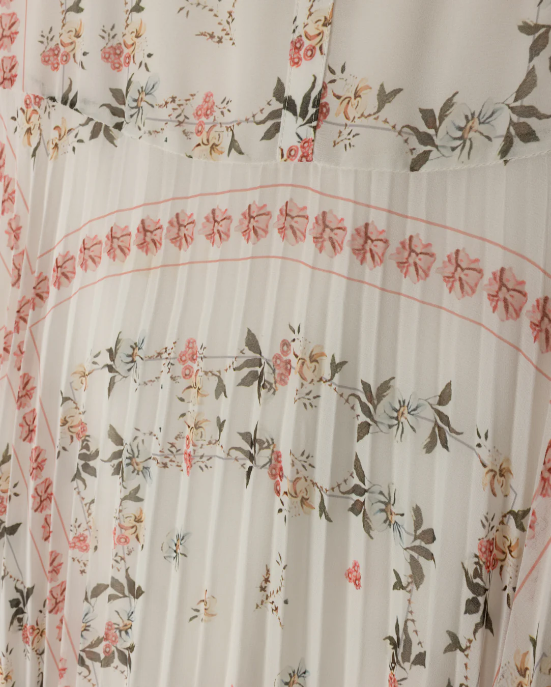 Button Yoke Pleated Skirt- Pink - Image 2