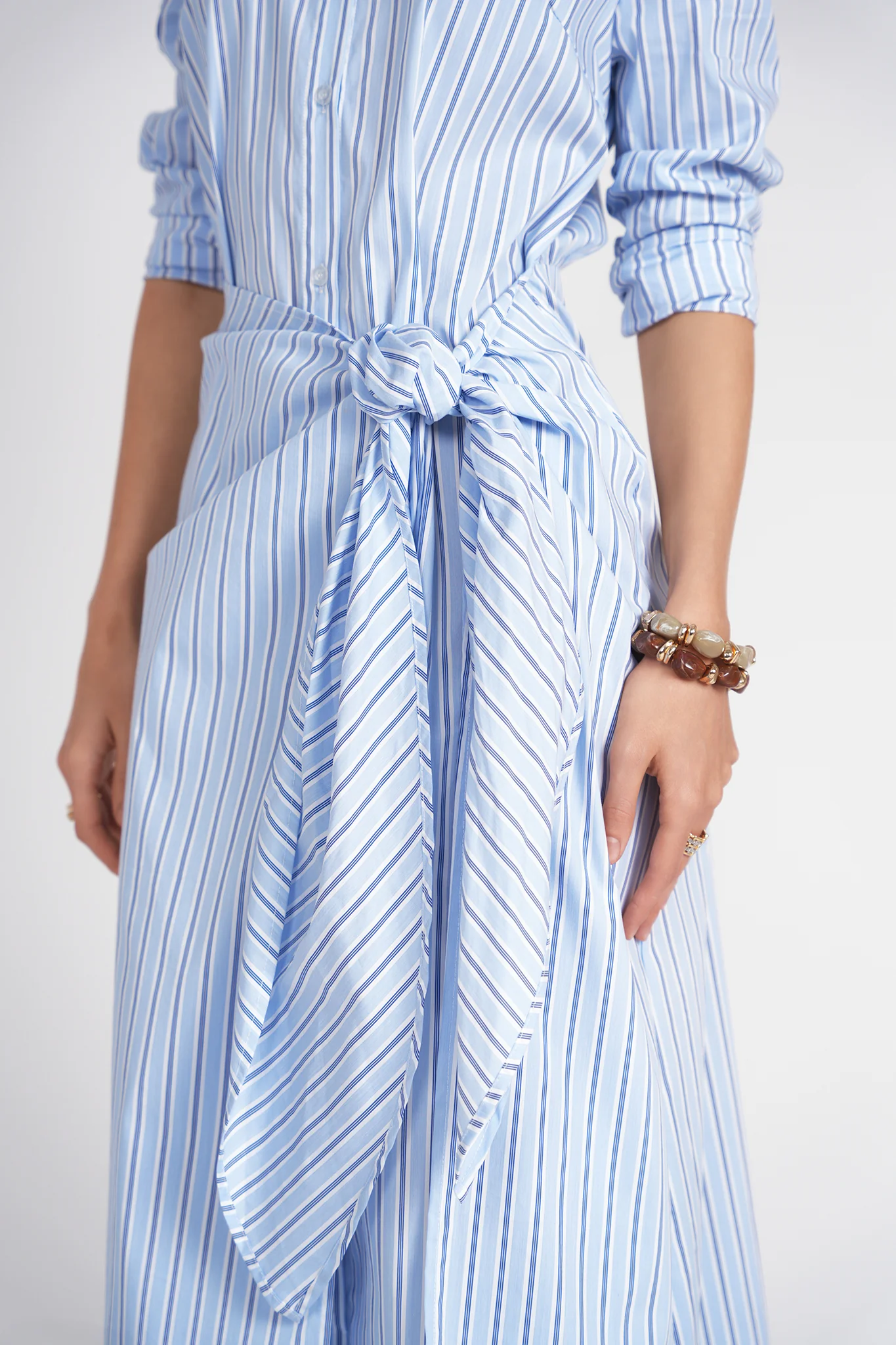 Camilla Dress- Blue Pinstripes - Image 4