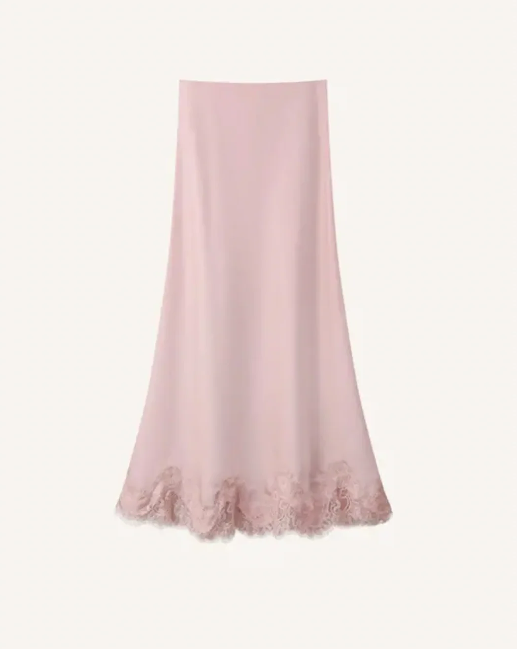 Satin Lace Skirt Pink