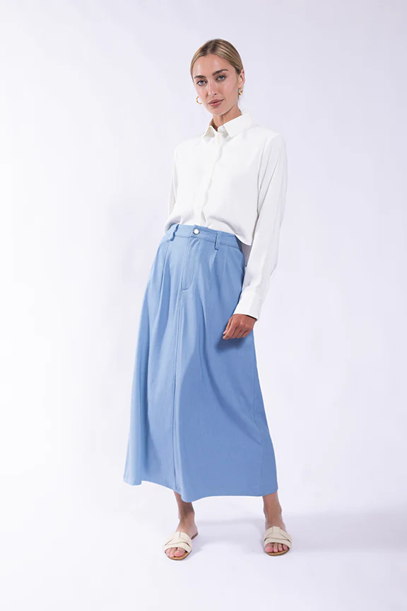 Classic Cropped Blouse- White
