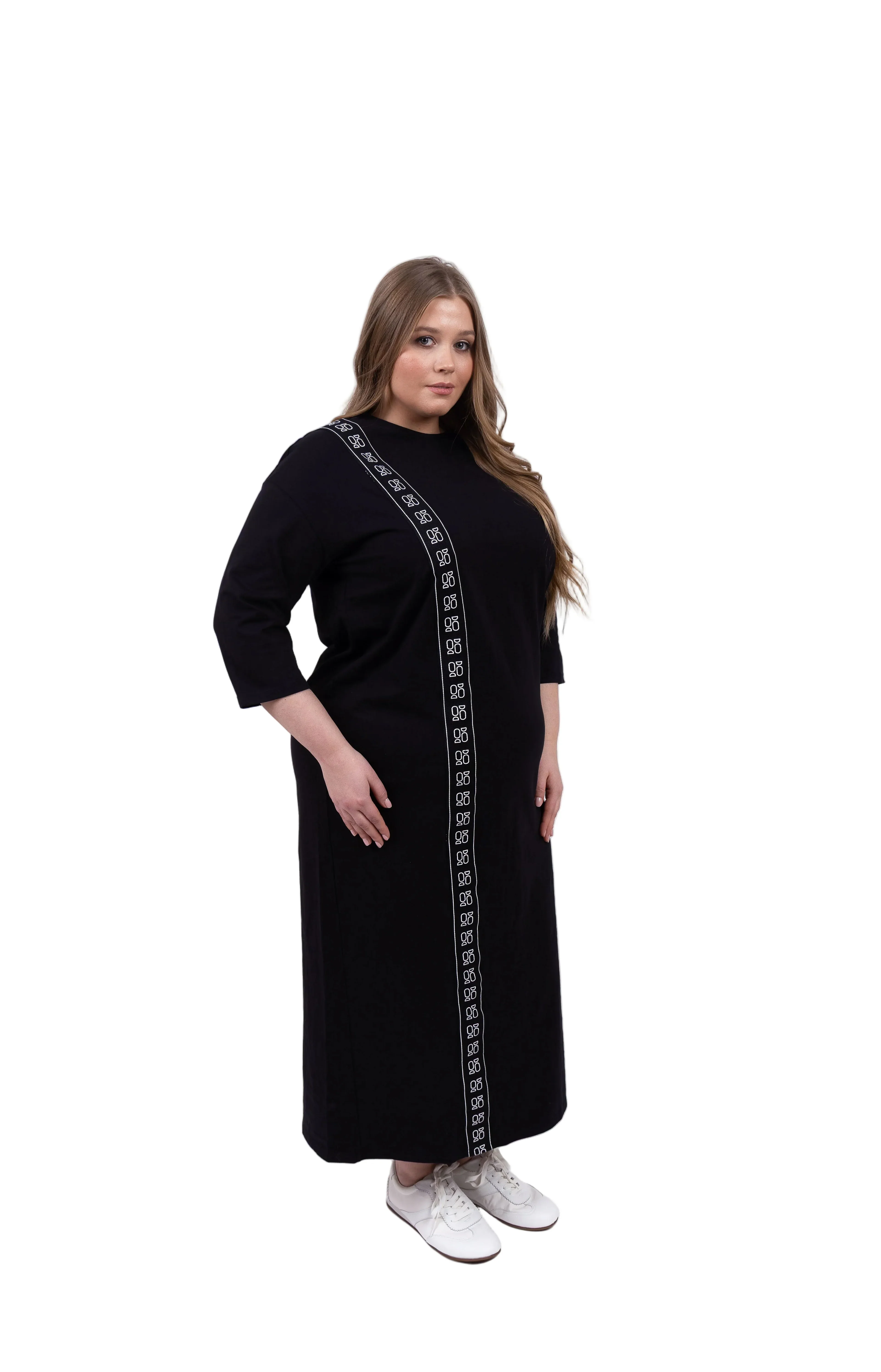 Logo Ribbon Dress- Black - Image 2