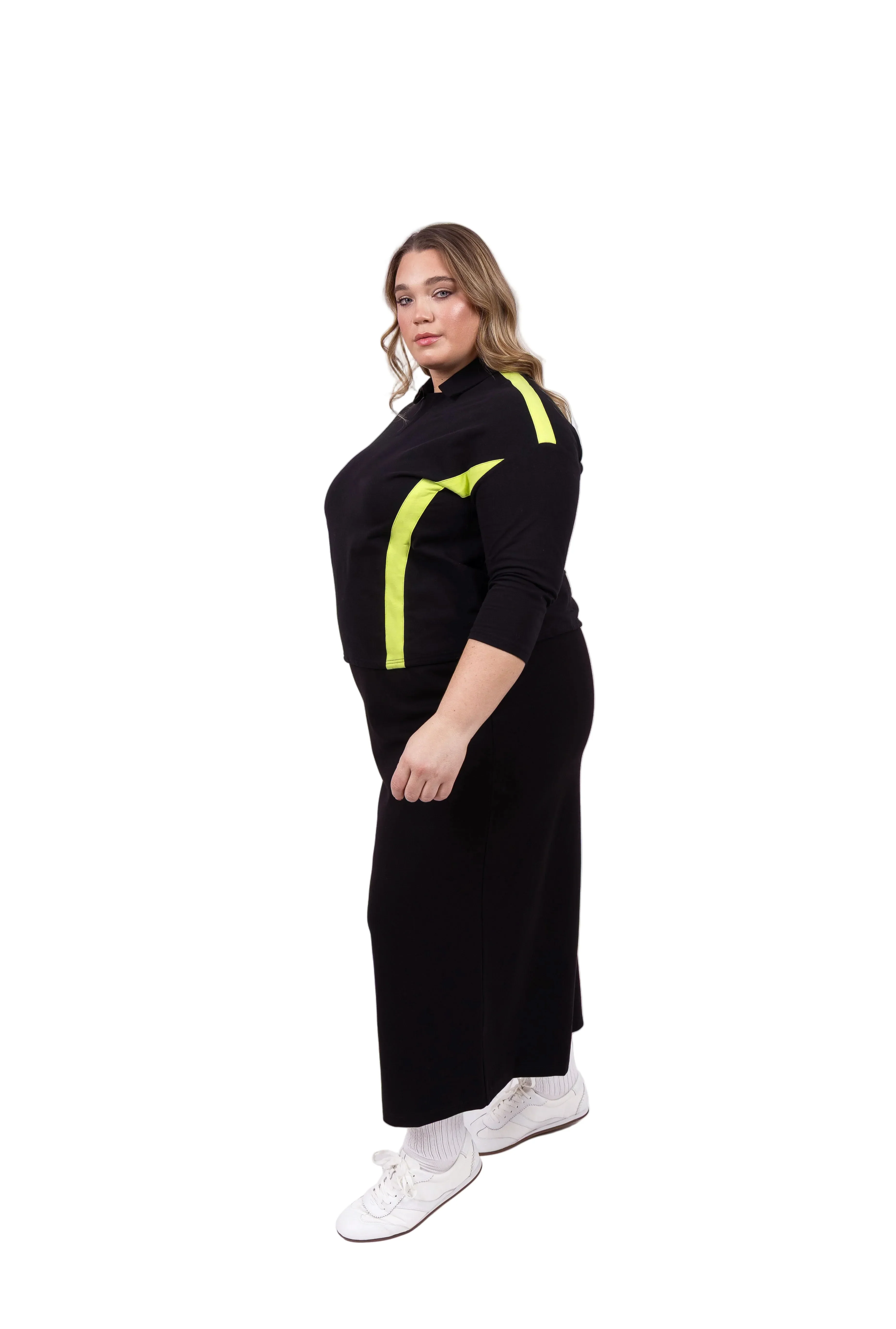 Contrast Top- Black Beige - Image 2