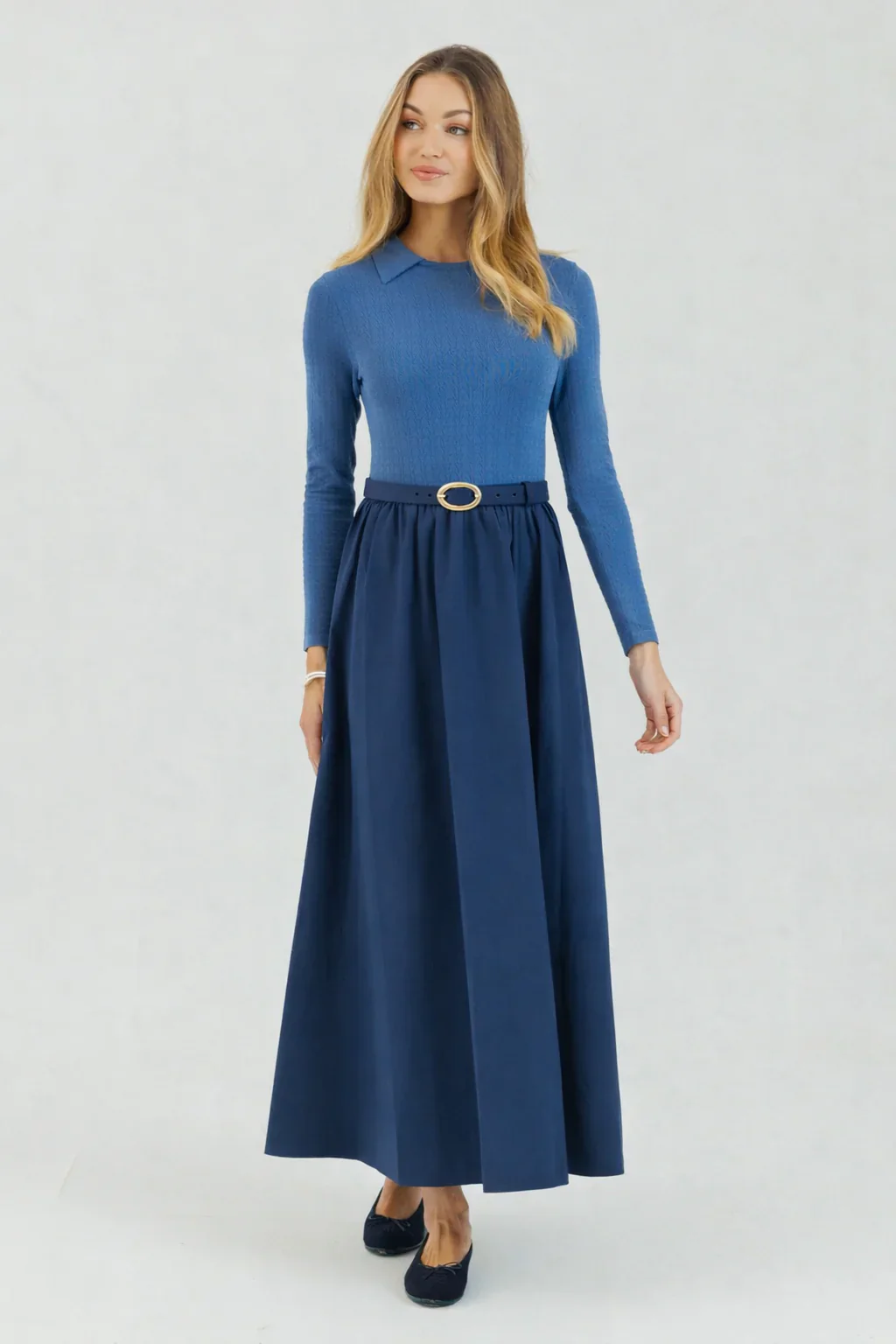 Collar Pointelle- Blue