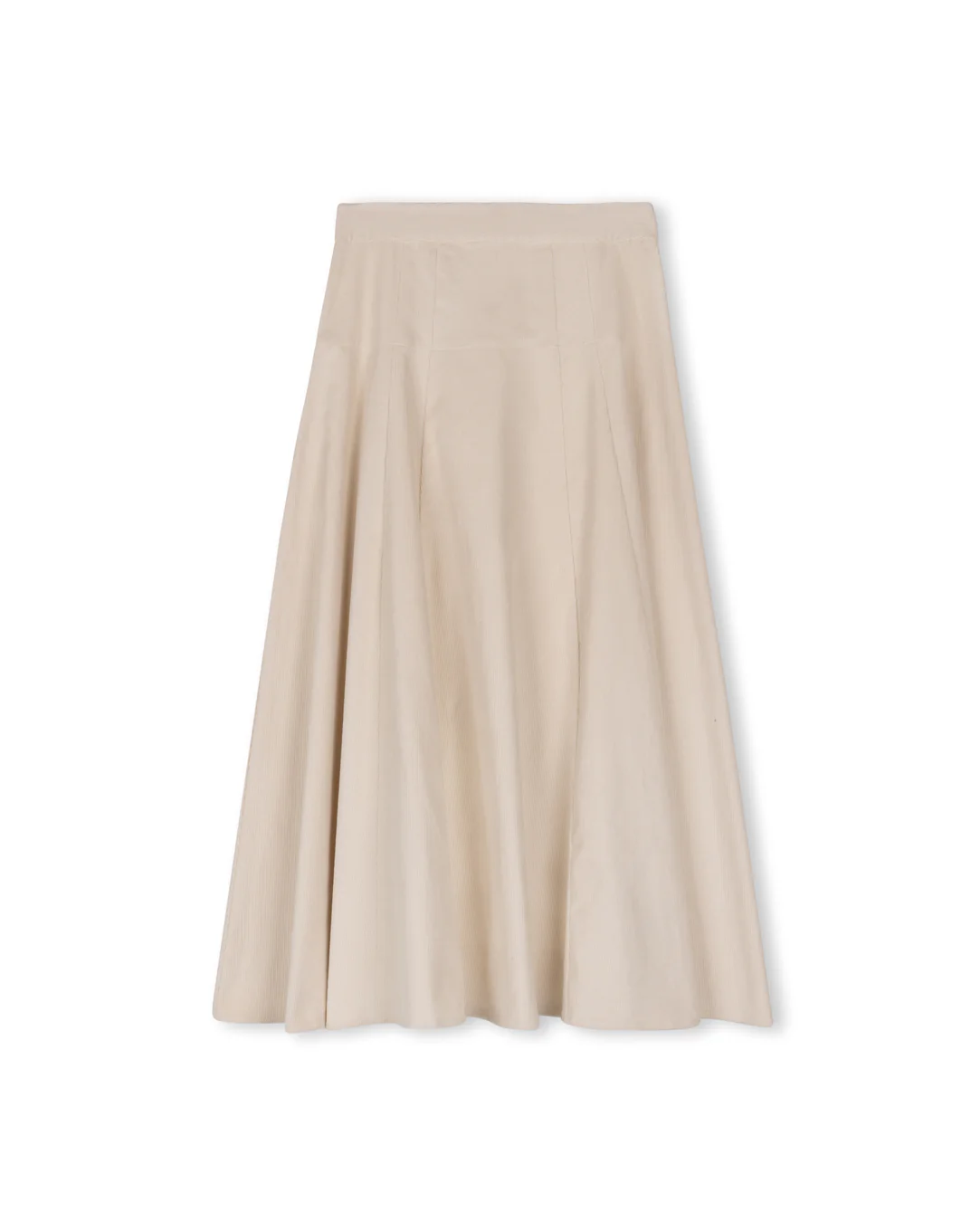 Corduroy Yolk Skirt- Cream