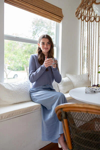 Crop Sweater Summer Knit- Periwinkle - Image 3