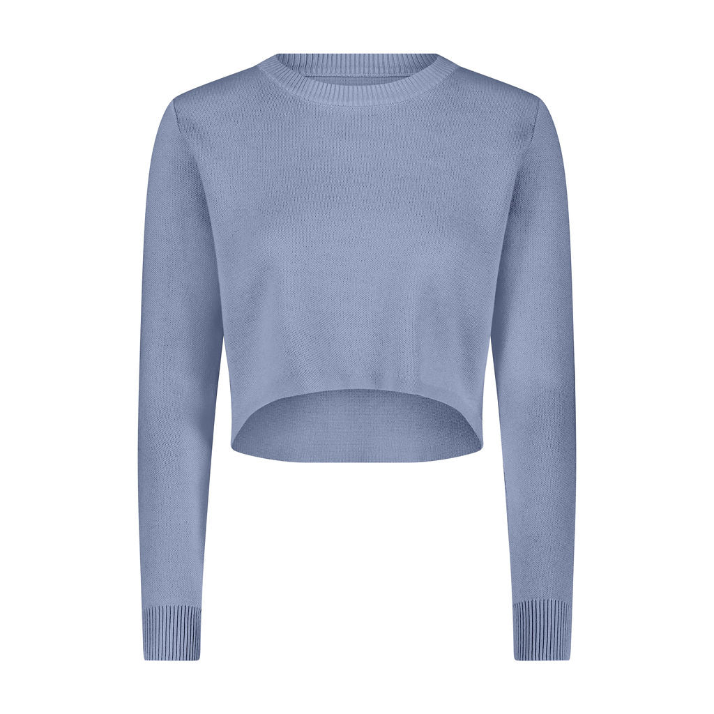 Crop Sweater Summer Knit- Periwinkle - Image 4
