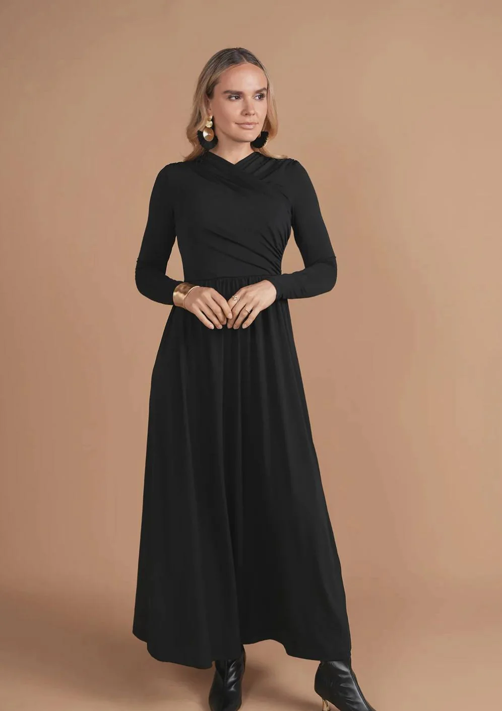 Crossover Overlay Maxi- Black Jersey