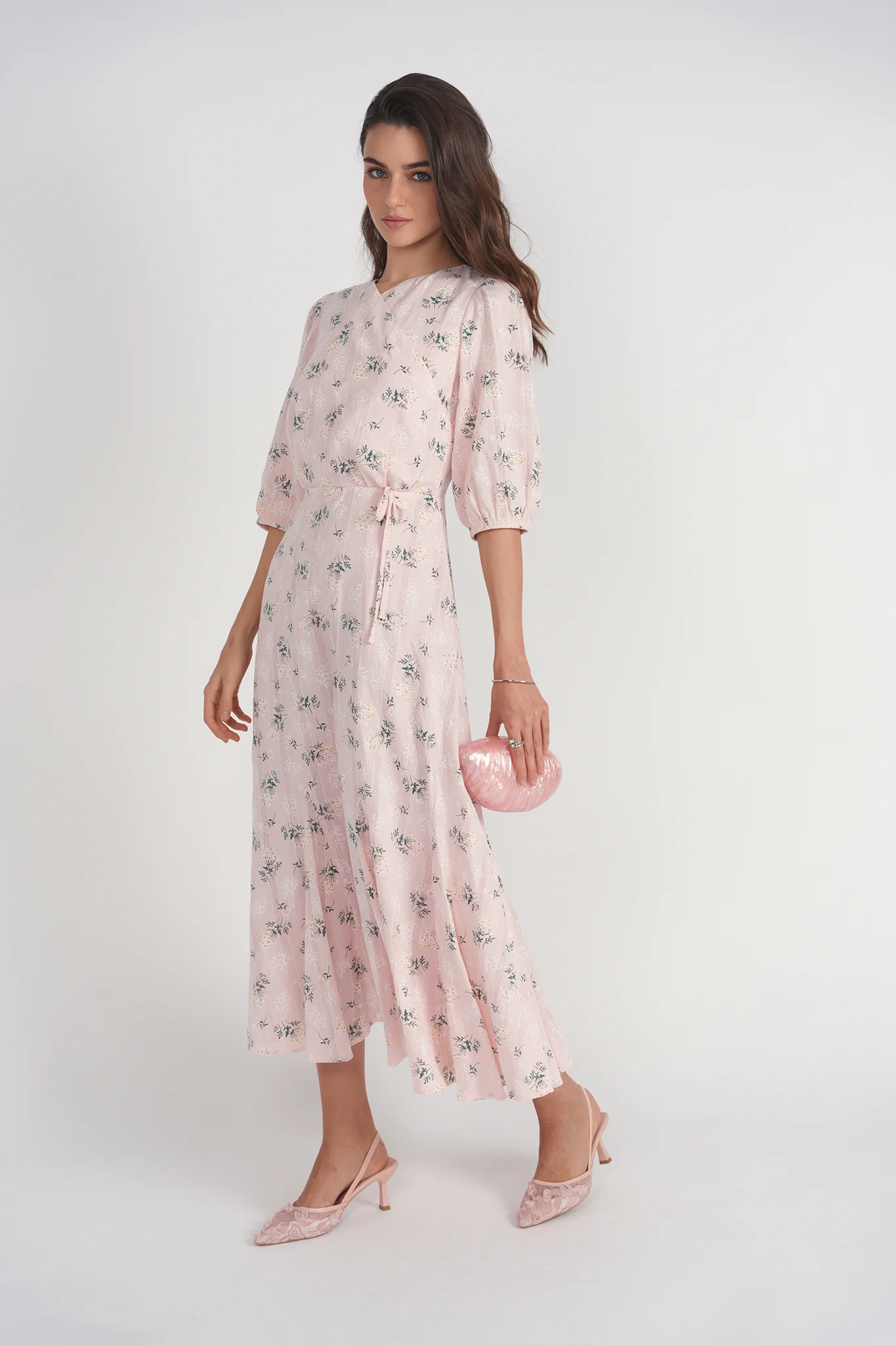 Daliah Dress- Pink Cotton Floral - Image 3