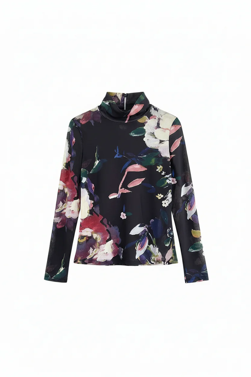 Darrell Floral Mesh Top- Multi