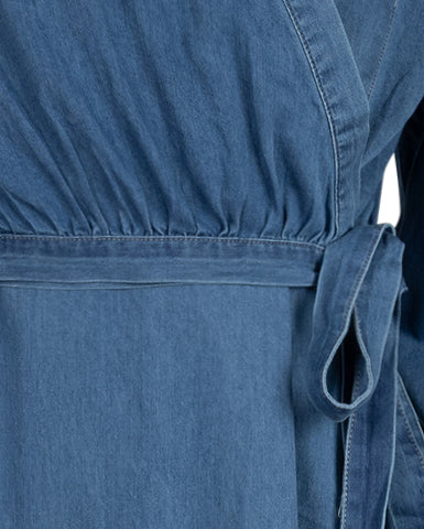 Denim Two Piece Dress- Denim - Image 2