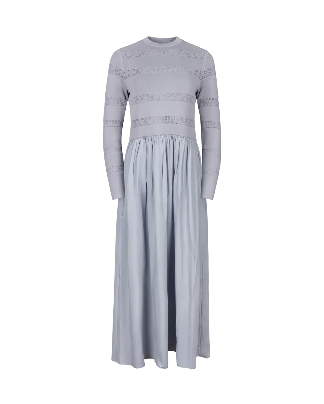 Devon Mixed Media Dress- Blue