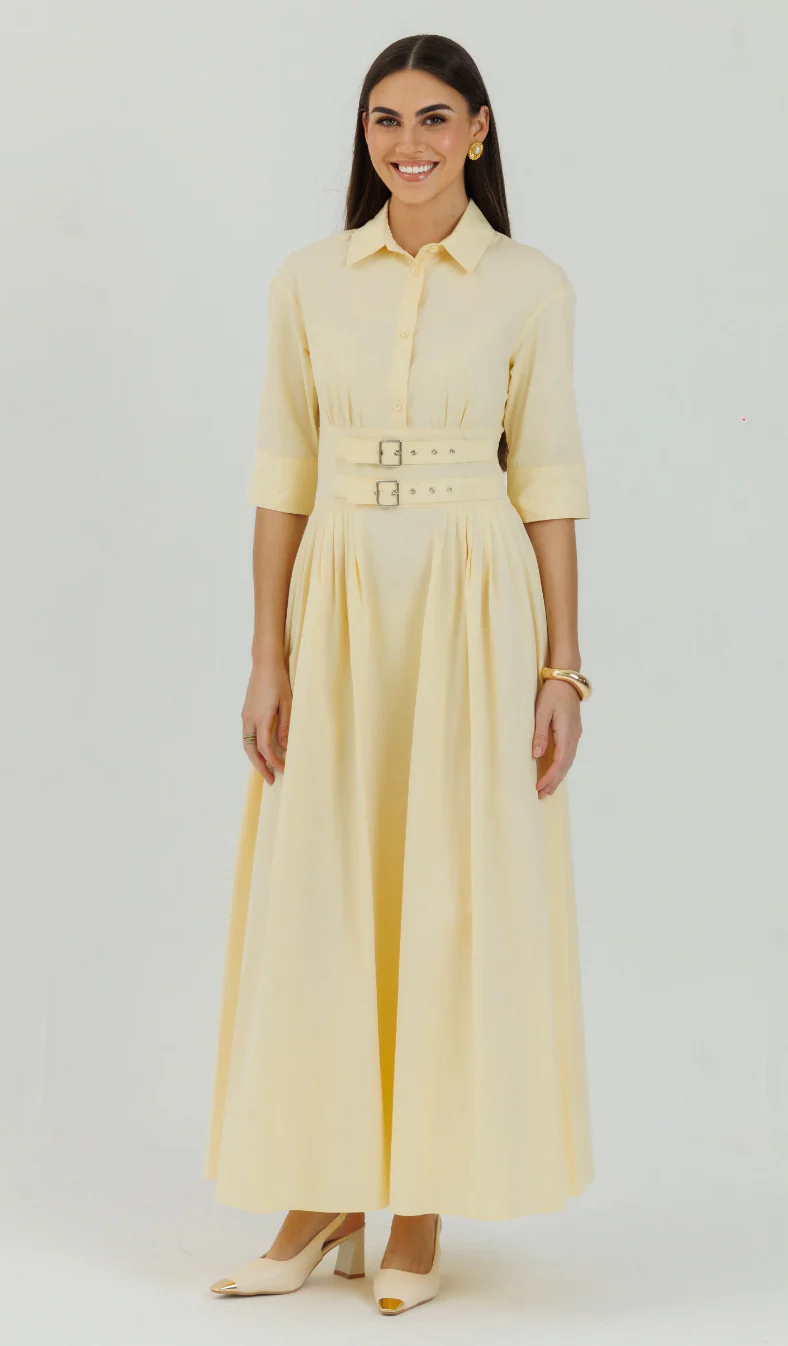 Double Buckle Maxi Pale Yellow
