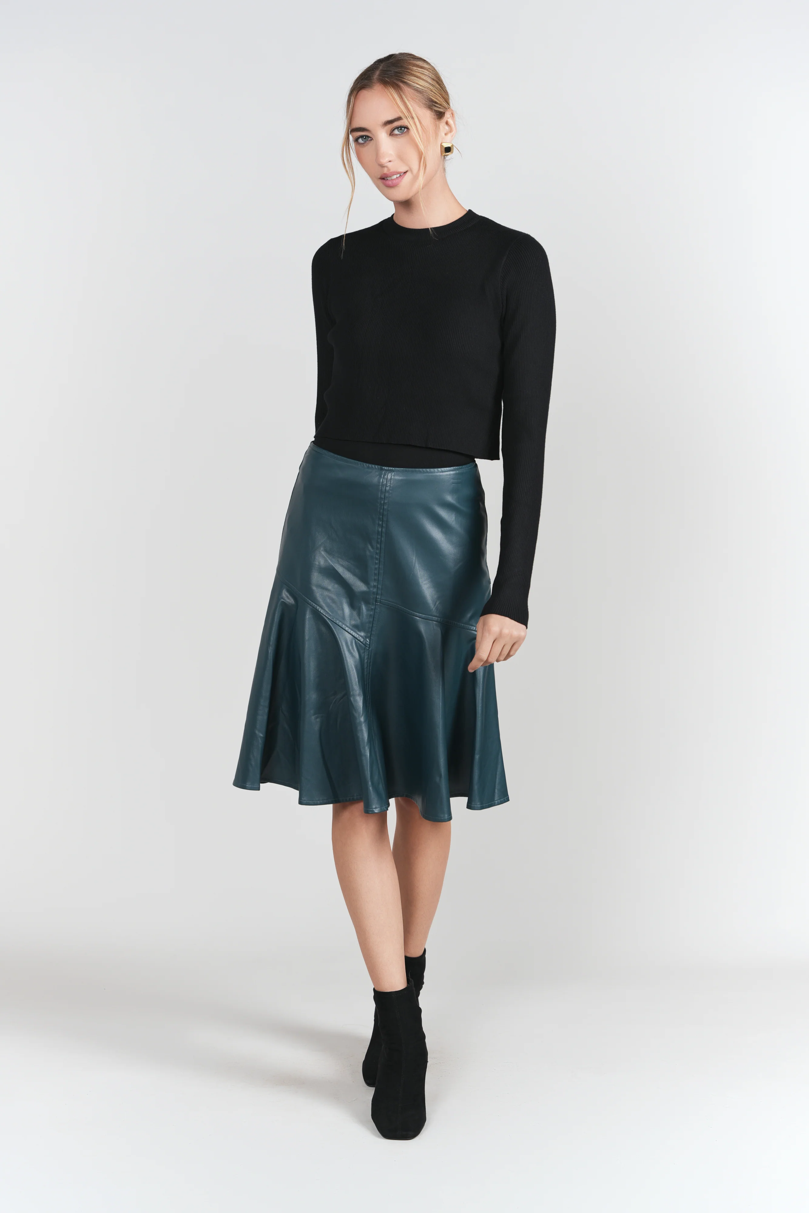 Double Layer Sweater Top- Black - Image 3