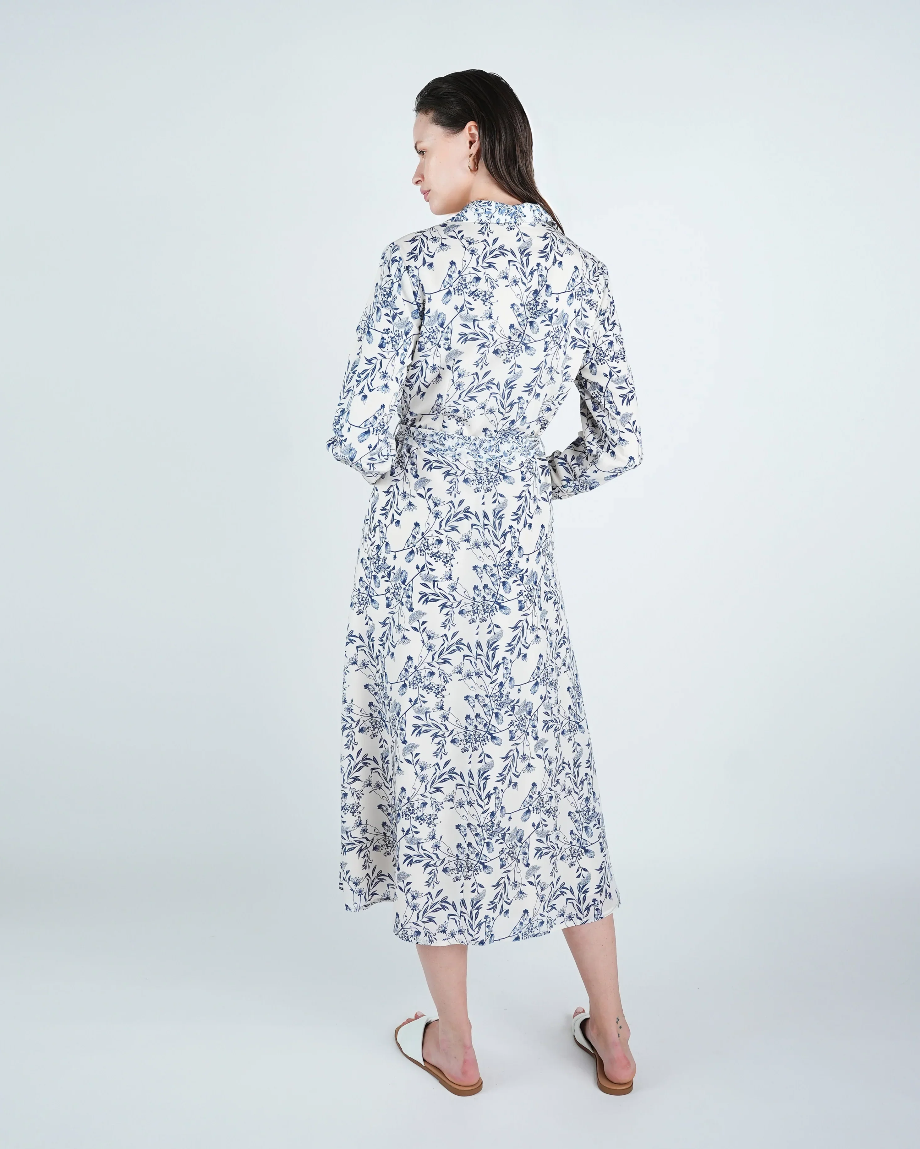 Georgette A-Line Belted Shirt Dress - Image 4