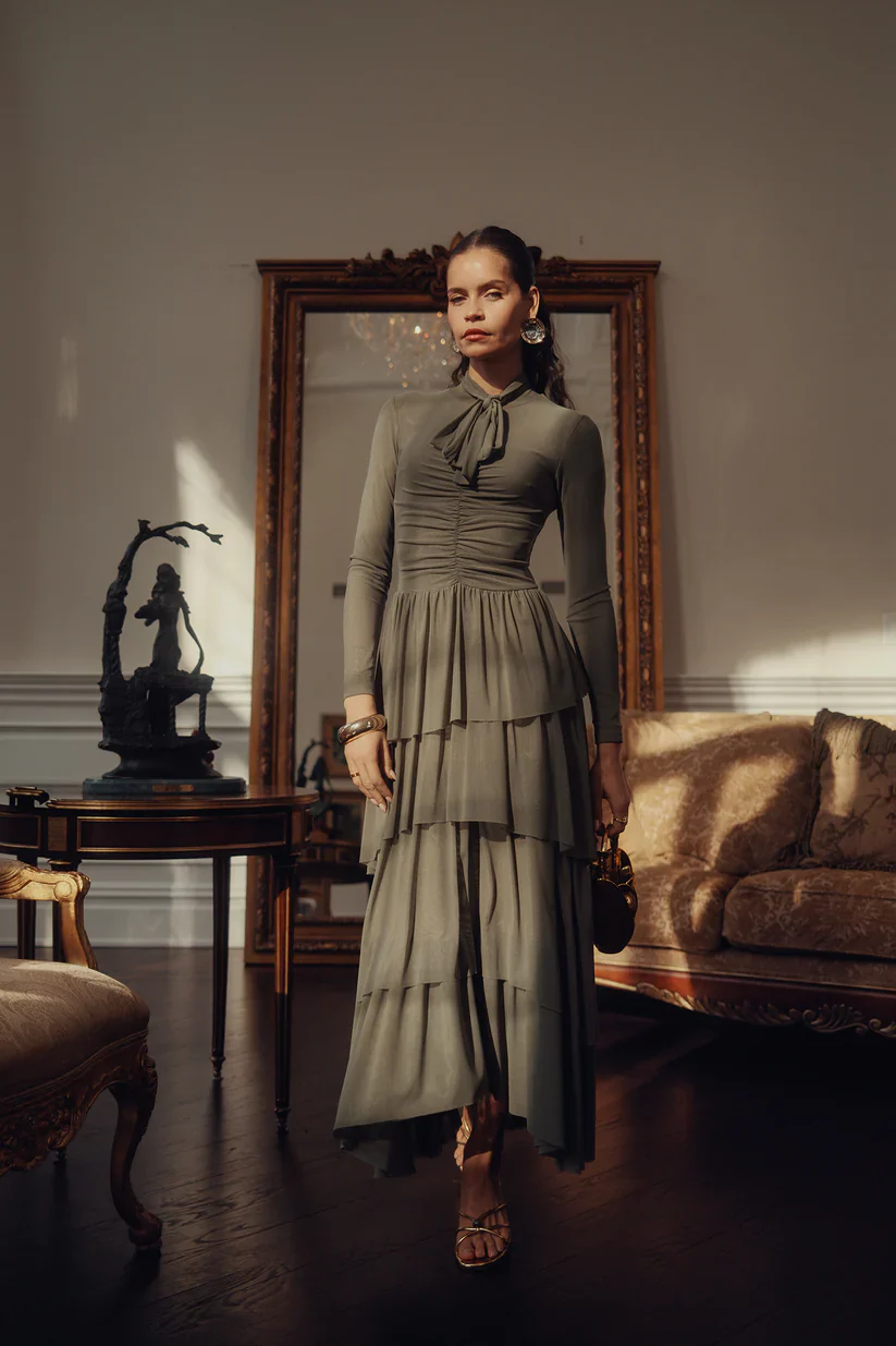 Europa Dress- Moss Stone