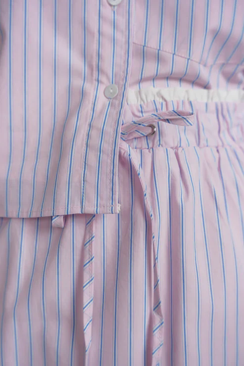 Evian Skirt- Pink Oxford Stripe - Image 3