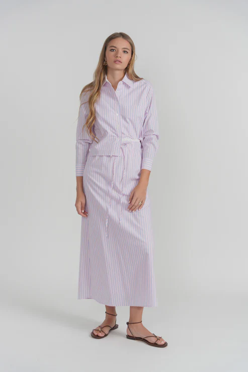 Evian Top- Pink Oxford Stripe - Image 2
