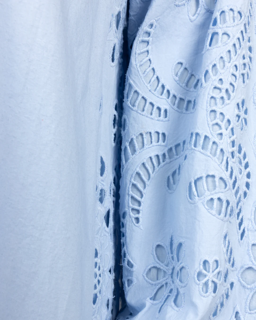 Eyelet Tassle Front Dress- Light Blue - Image 2