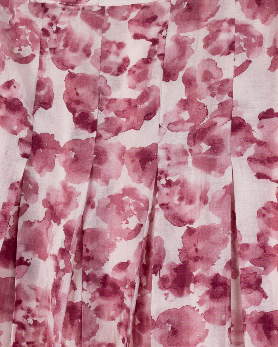 Floral Pleated Maxi Skirt- Pink - Image 2