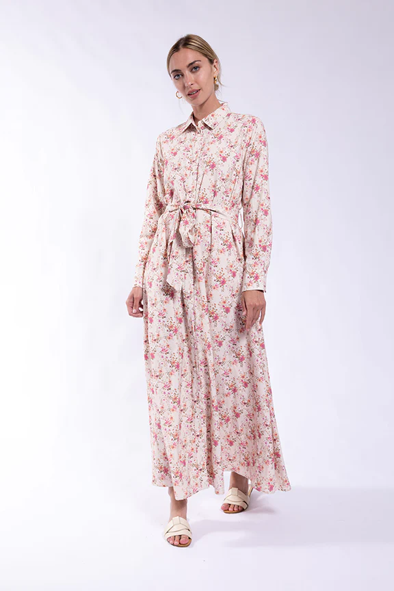 Floral Shirtdress- Pink Garden