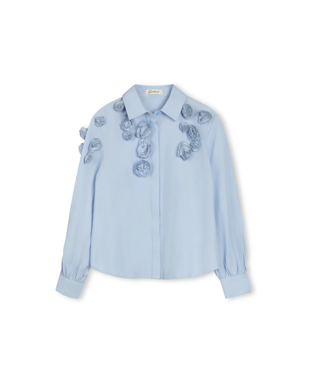 Flower Embellished Blouse- Blue