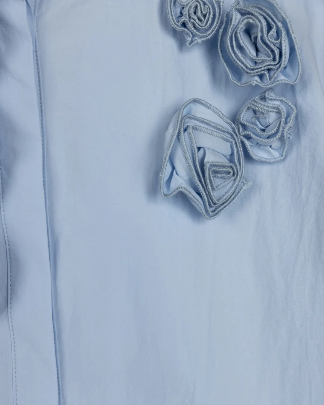 Flower Embellished Blouse- Blue - Image 2