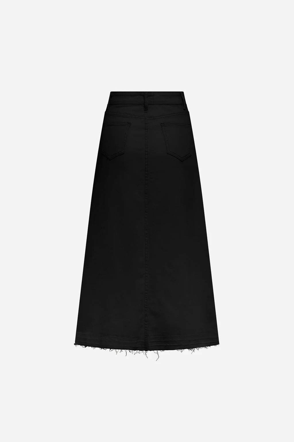 Fray Detail Denim Skirt- Black - Image 2