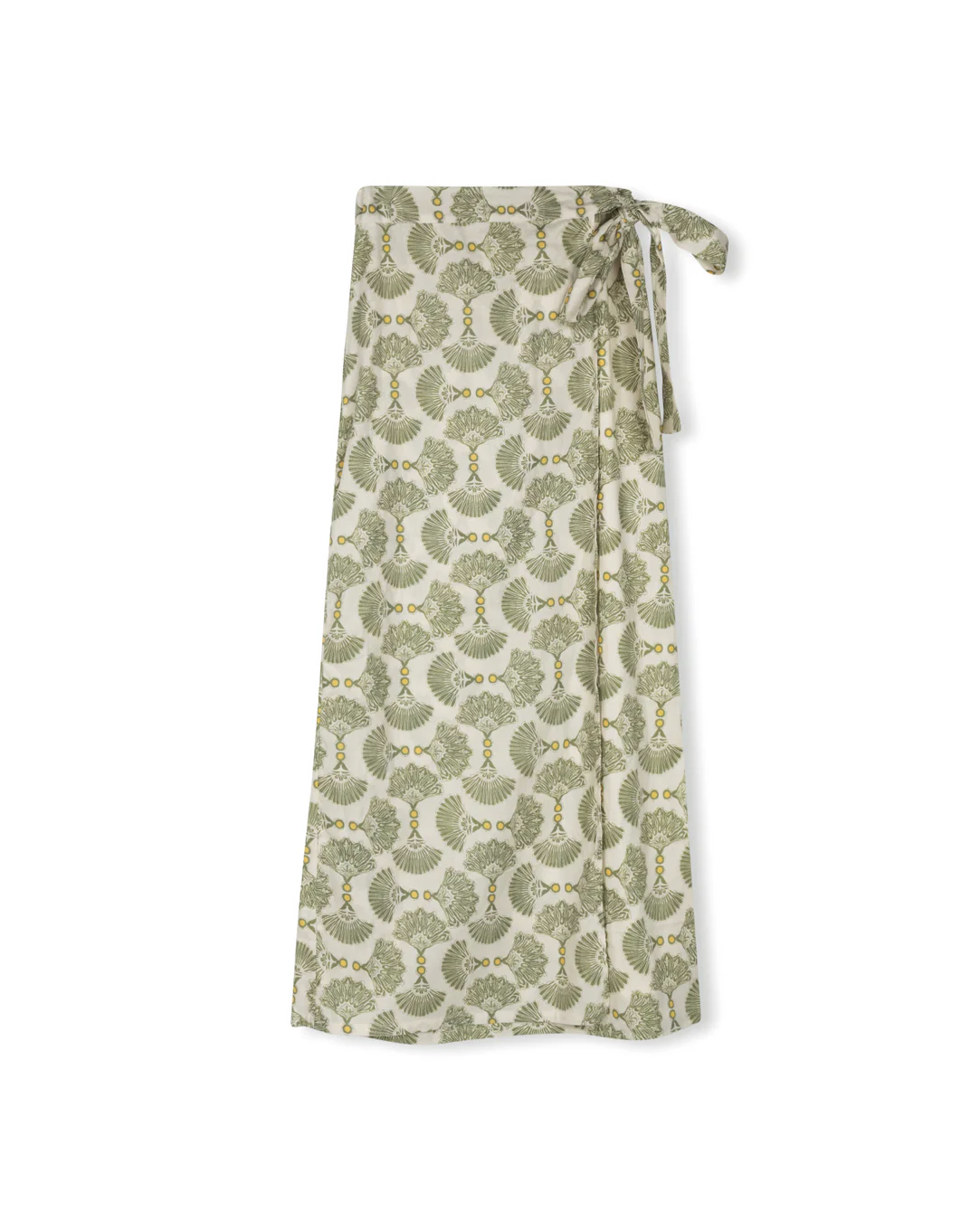 Geometric Wrap Skirt- Green