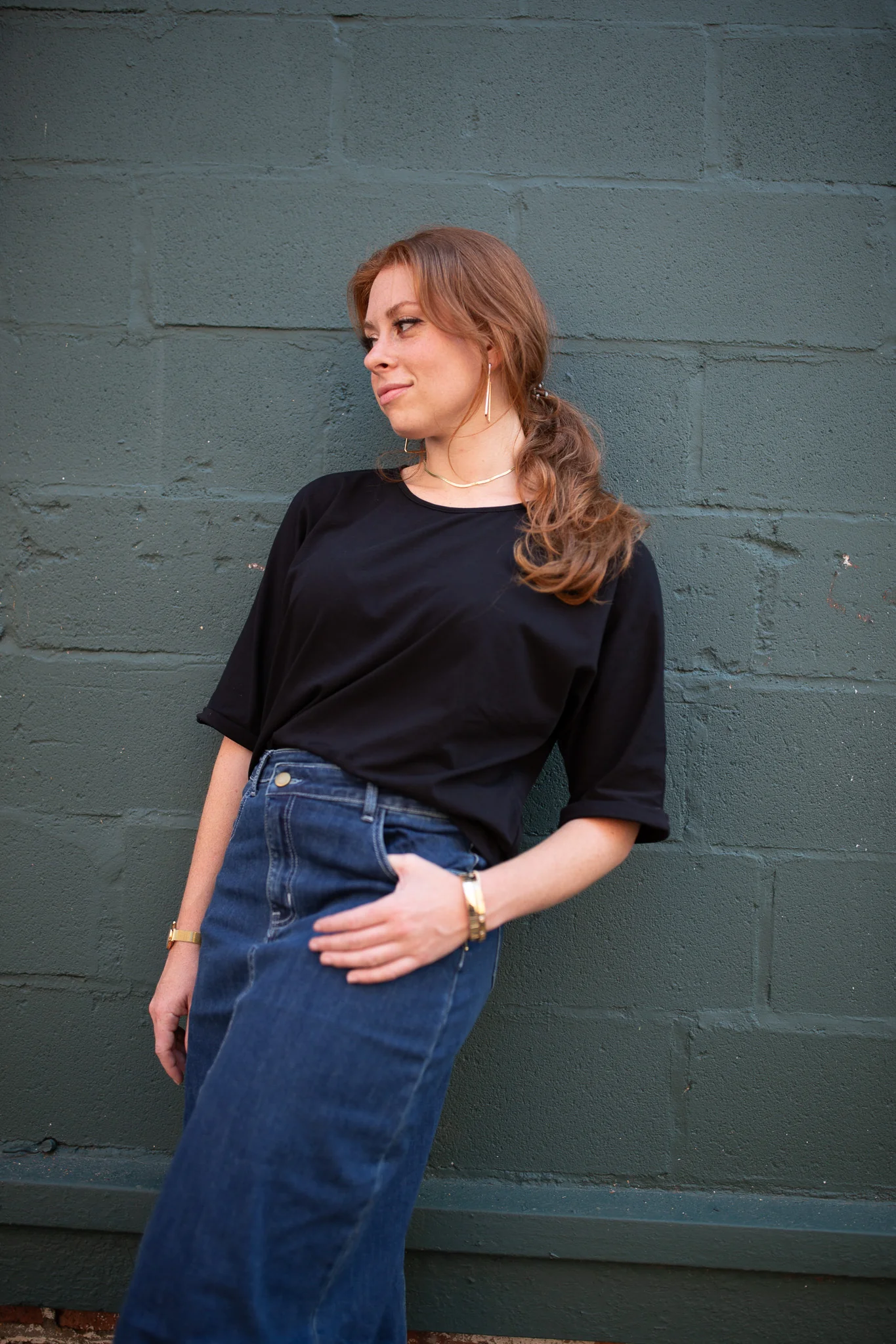 Half Sleeve Tee- Black - Image 3