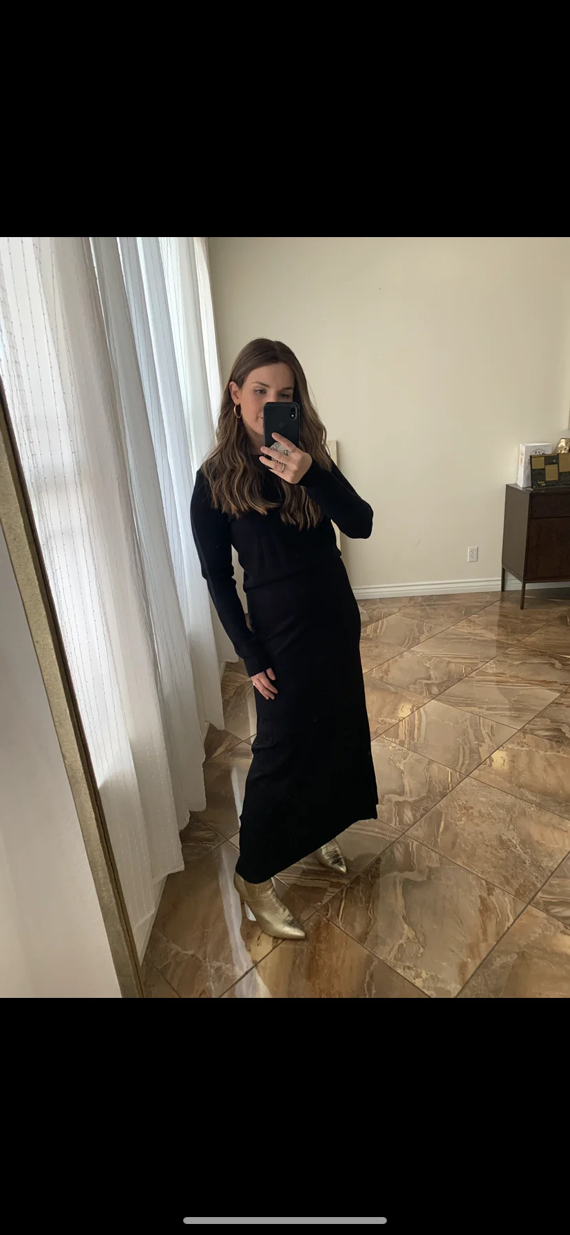 Knit Sleeveless Dress- Black - Image 2