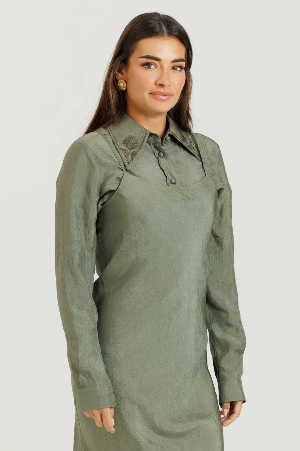 Lace Slip Jumper- Green - Image 2
