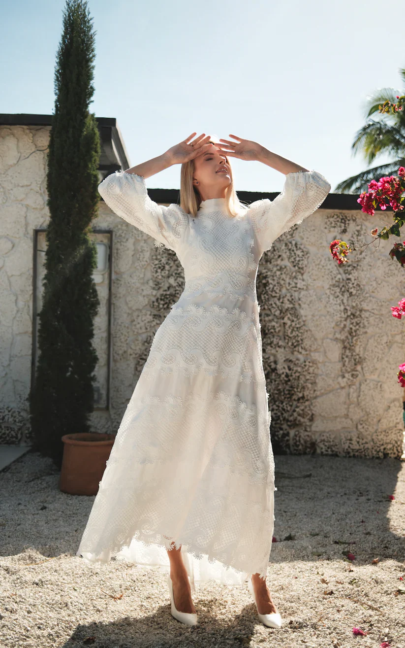 Lace White Hi-low Dress - Image 5