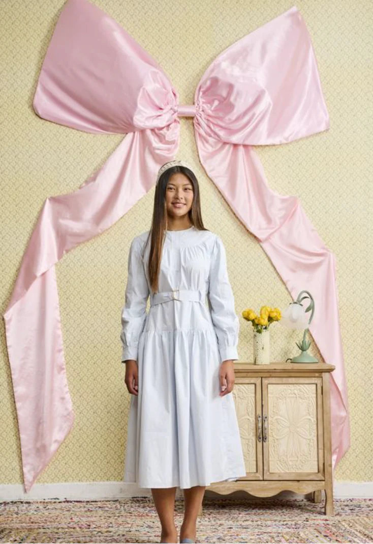 Light Blue Belted Dress