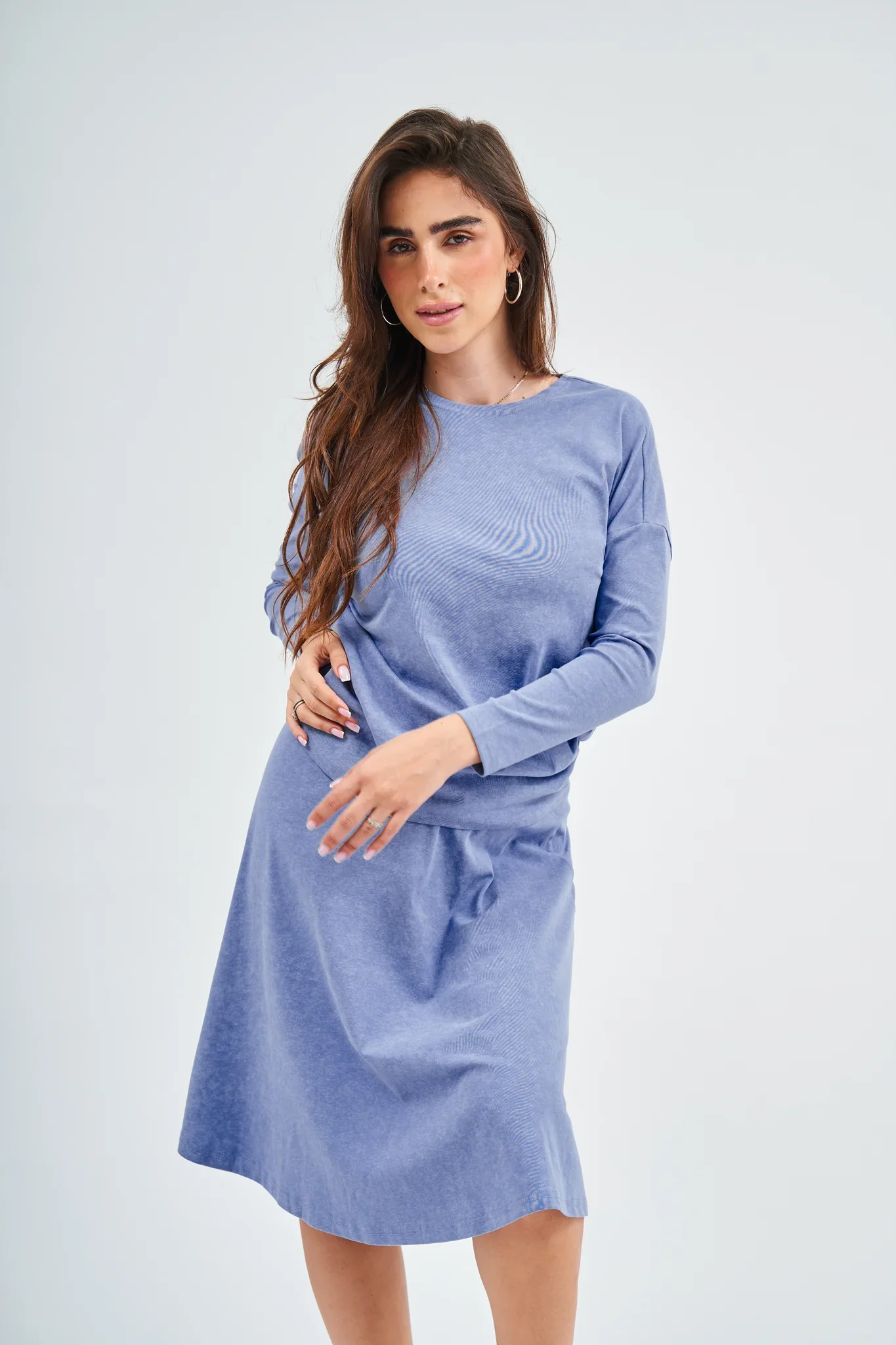 Dalia Top - Light Denim Wash
