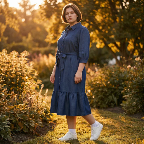 The Charm Dress- Denim - Image 3
