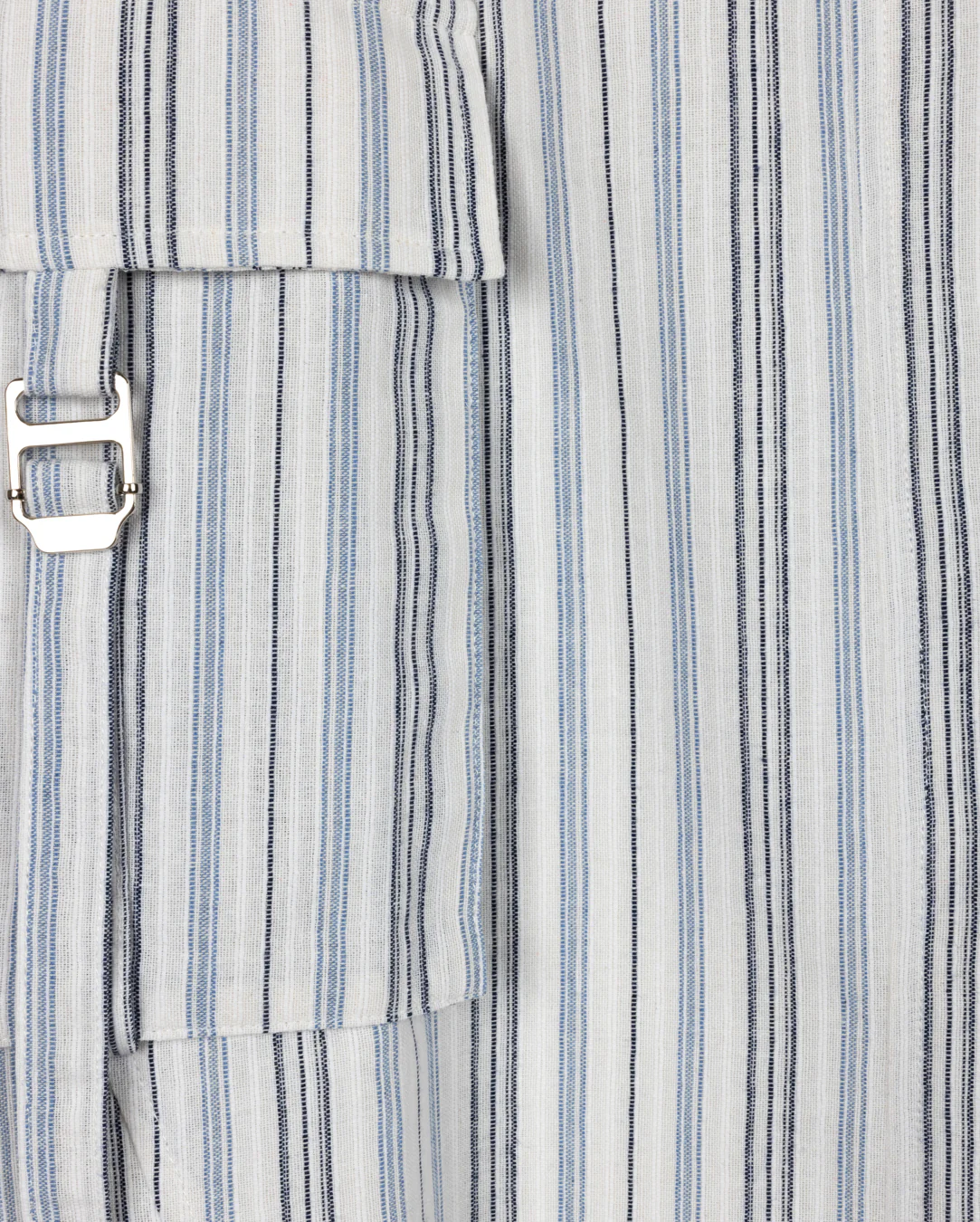 Linen Stripe Cargo Skirt- Stripe - Image 2