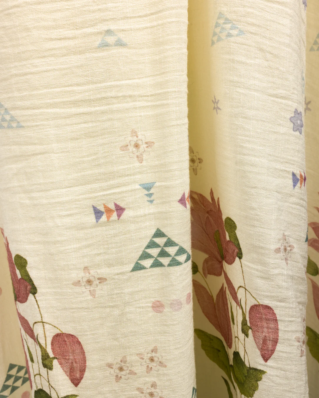 Linen Wrap Dress- Beige - Image 2
